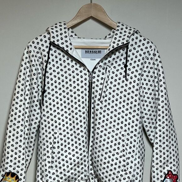 NWOT Back in Black Devil Nut Womens Skull Hoodie Sz S - Picture 3 of 6